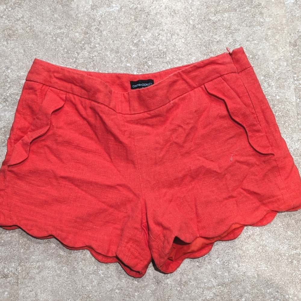Scalloped Red Shorts